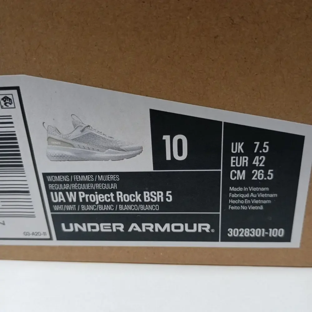 Under Armour Project Rock Shoes‎ Women Size 10 White Gum